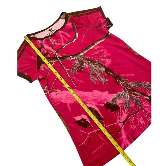 REAL TREE T-SHIRT HOT PINK CAMOUFLAGE SZ S CAMO HUNTING ATHLETIC PERFORMANCE - Picture 3 of 10